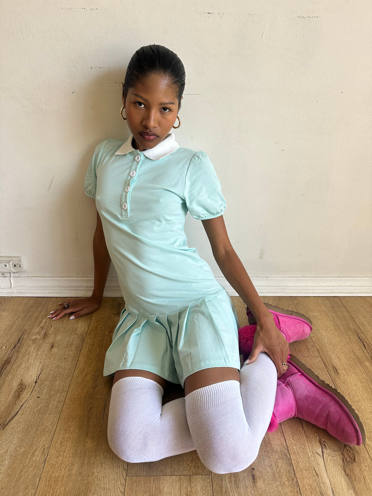 Kelsey Polo Dress Aquamarine