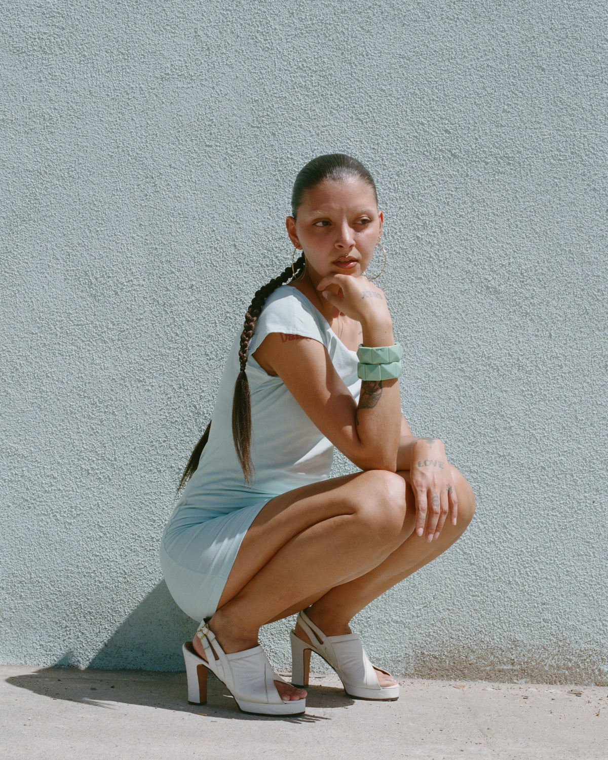 Coraline Off Shoulder Dress Aquamarine