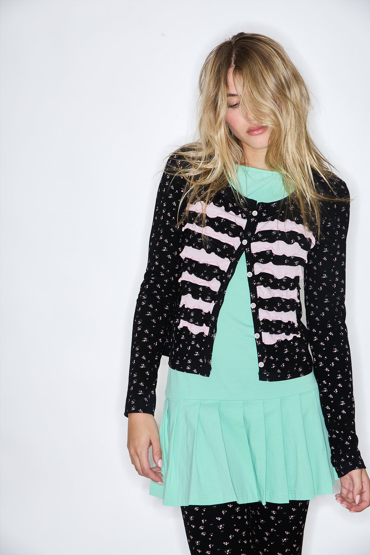 Britney Floral Ruffle Cardigan
