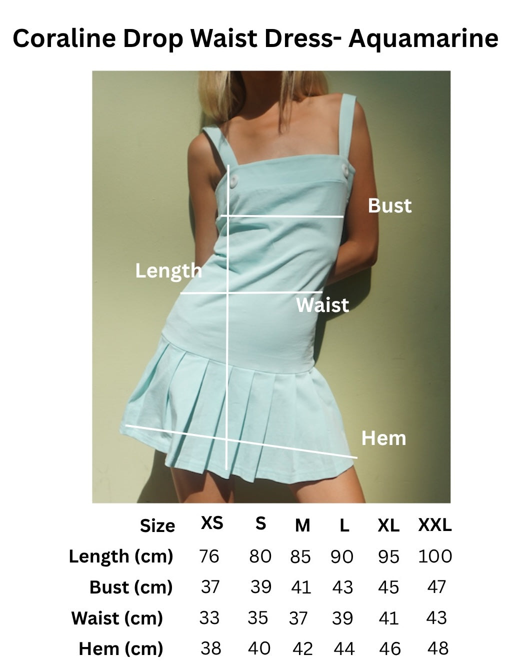 Macy Drop Waist Dress Aquamarine