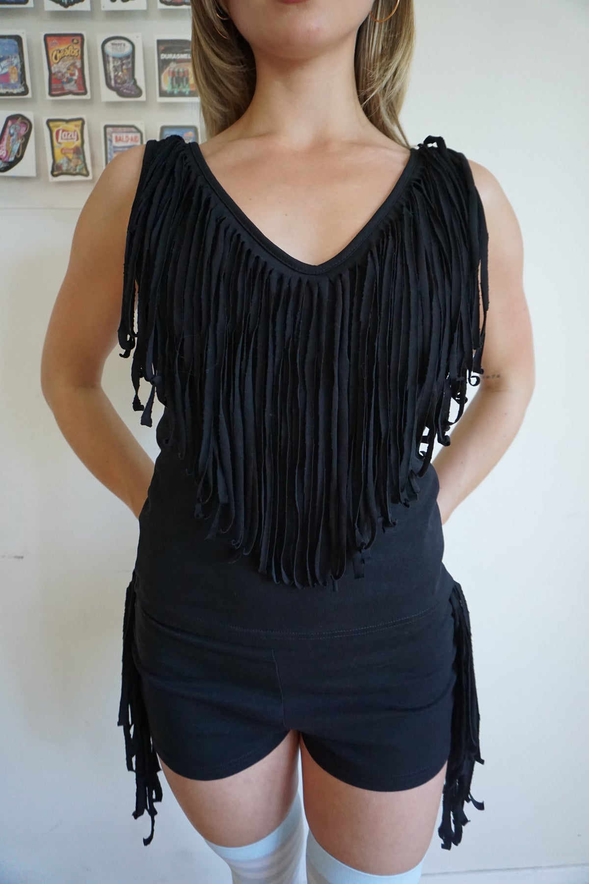 Fia Fringe Top Noir
