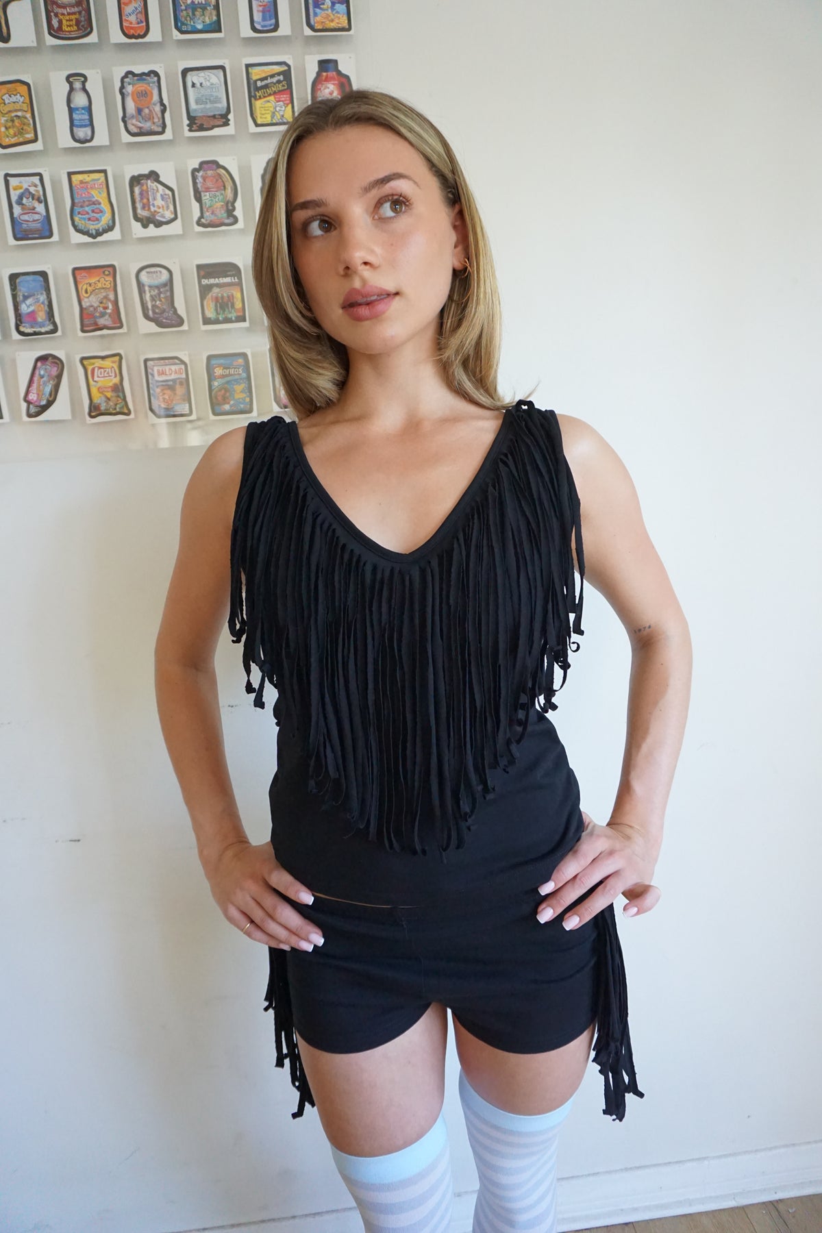 Fia Fringe Top Noir