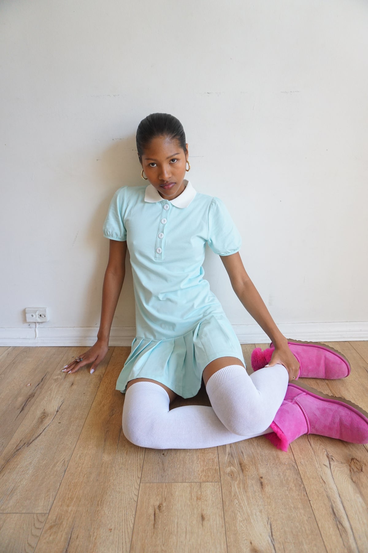 Kelsey Polo Dress Aquamarine