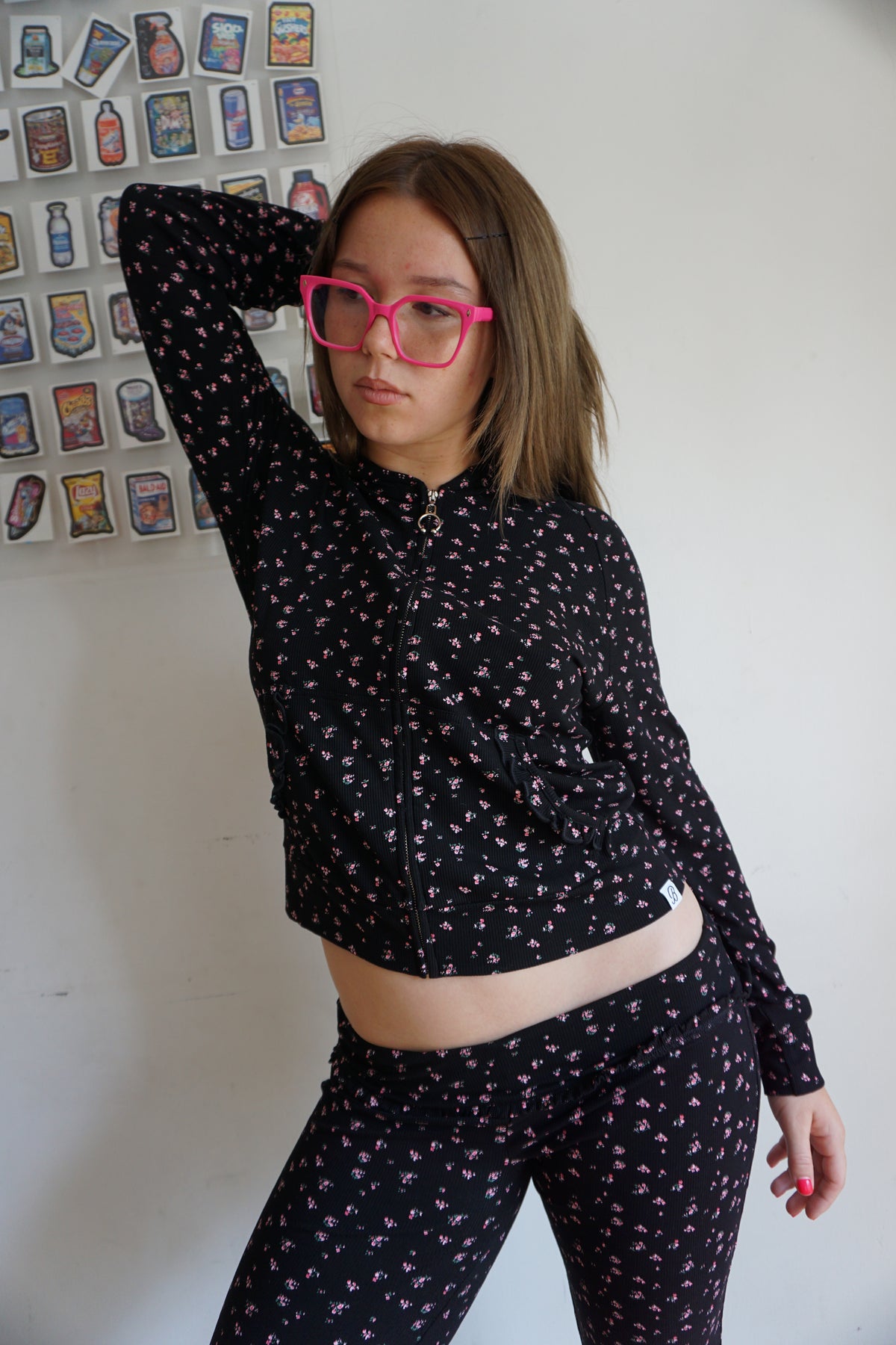 Petal Floral Zip Up Hoodie