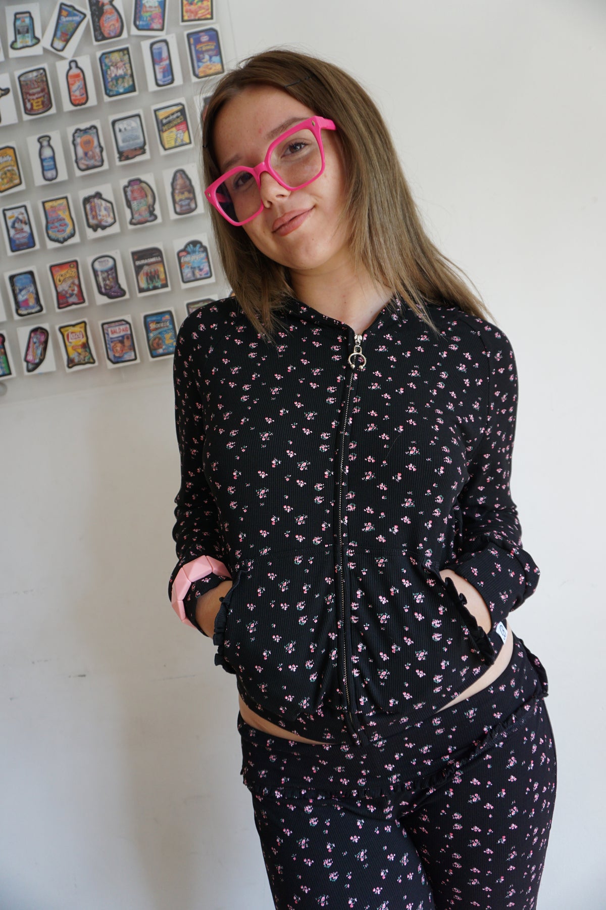 Petal Floral Zip Up Hoodie