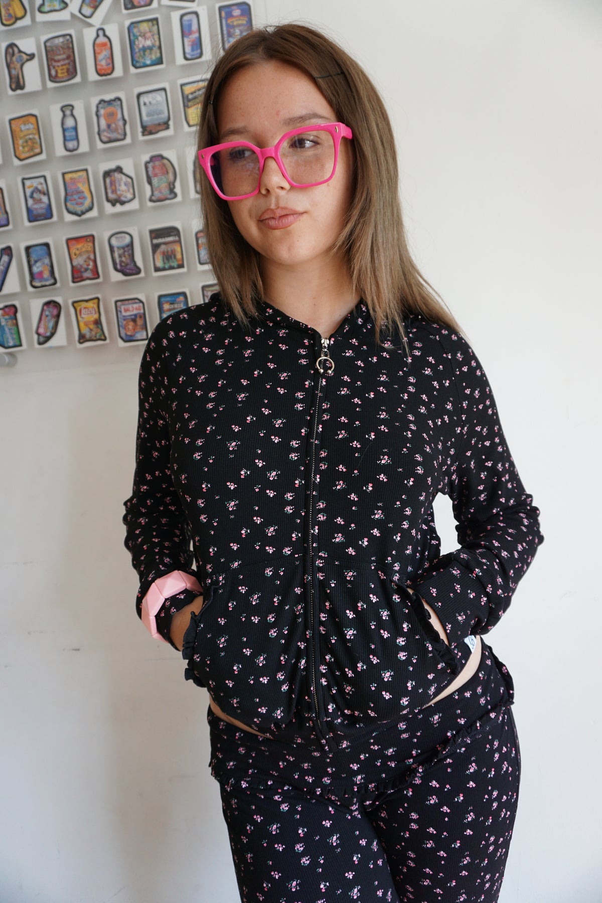 Petal Floral Zip Up Hoodie