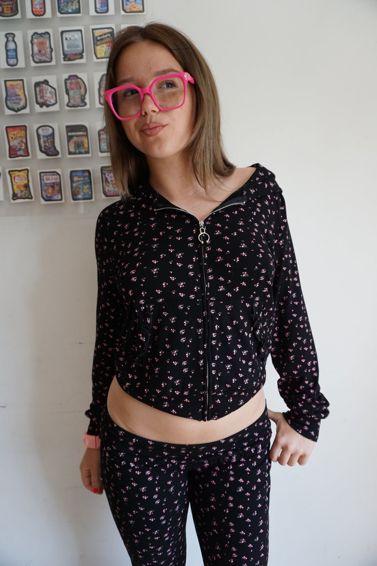 Petal Floral Zip Up Hoodie
