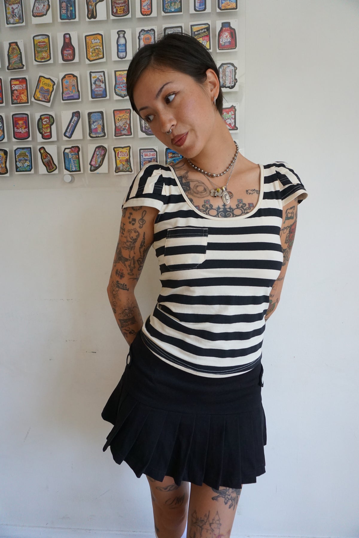 Suzy Stripe Top Short Sleeve