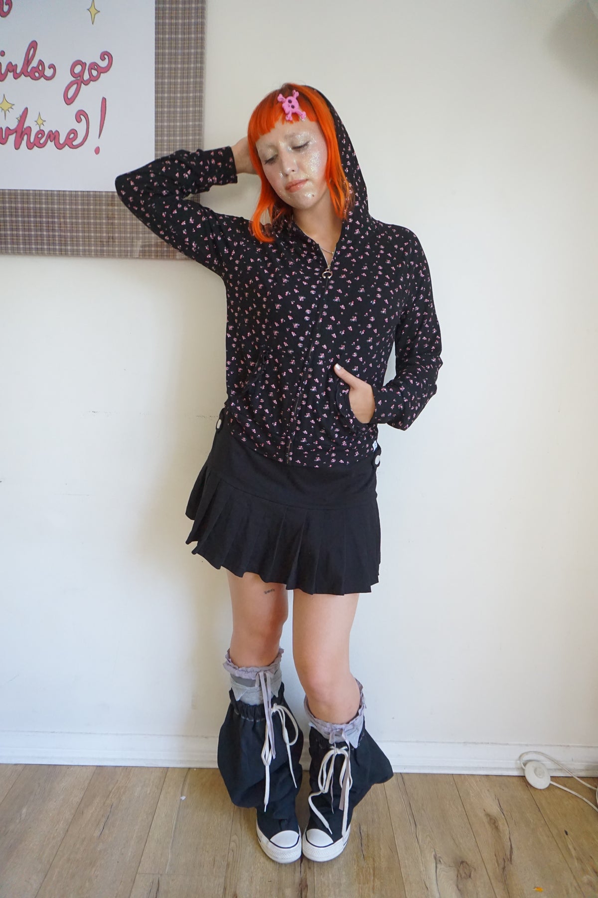 Petal Floral Zip Up Hoodie