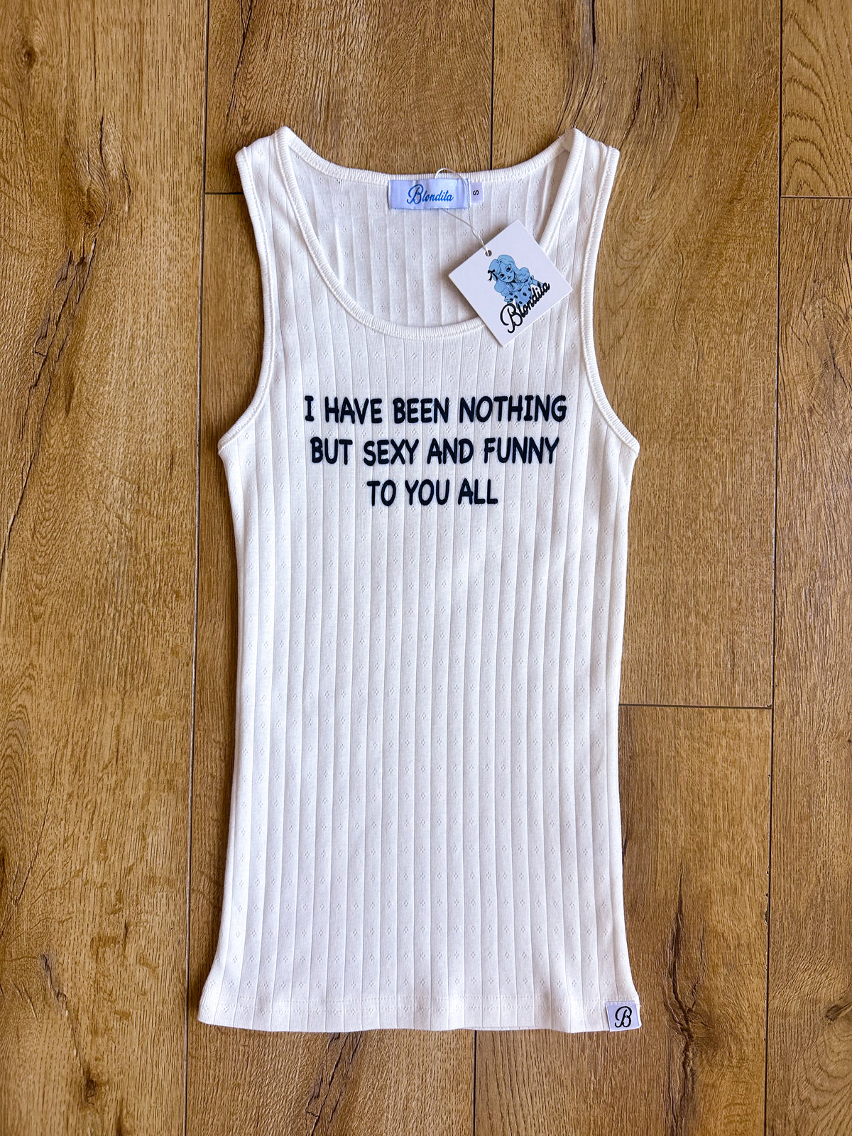 Sexy and Funny Pointelle Tank