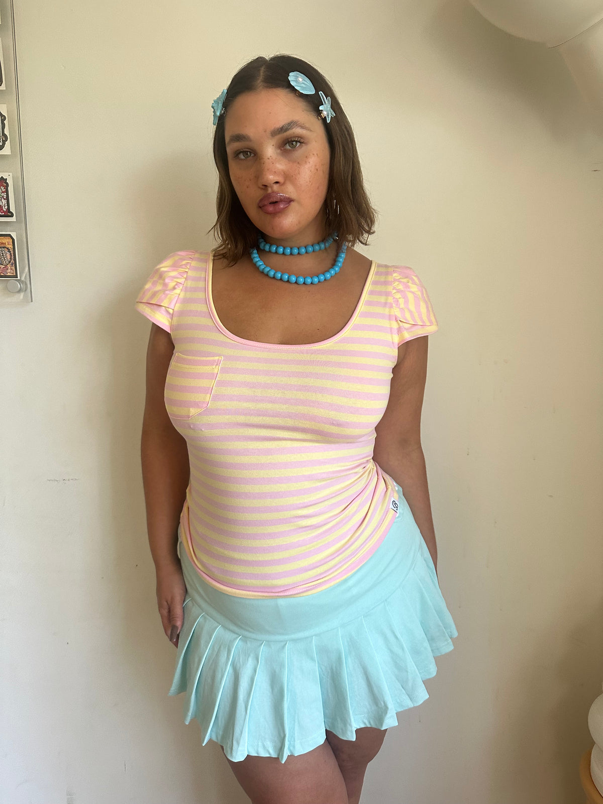 Coraline Pleated Skort Aquamarine