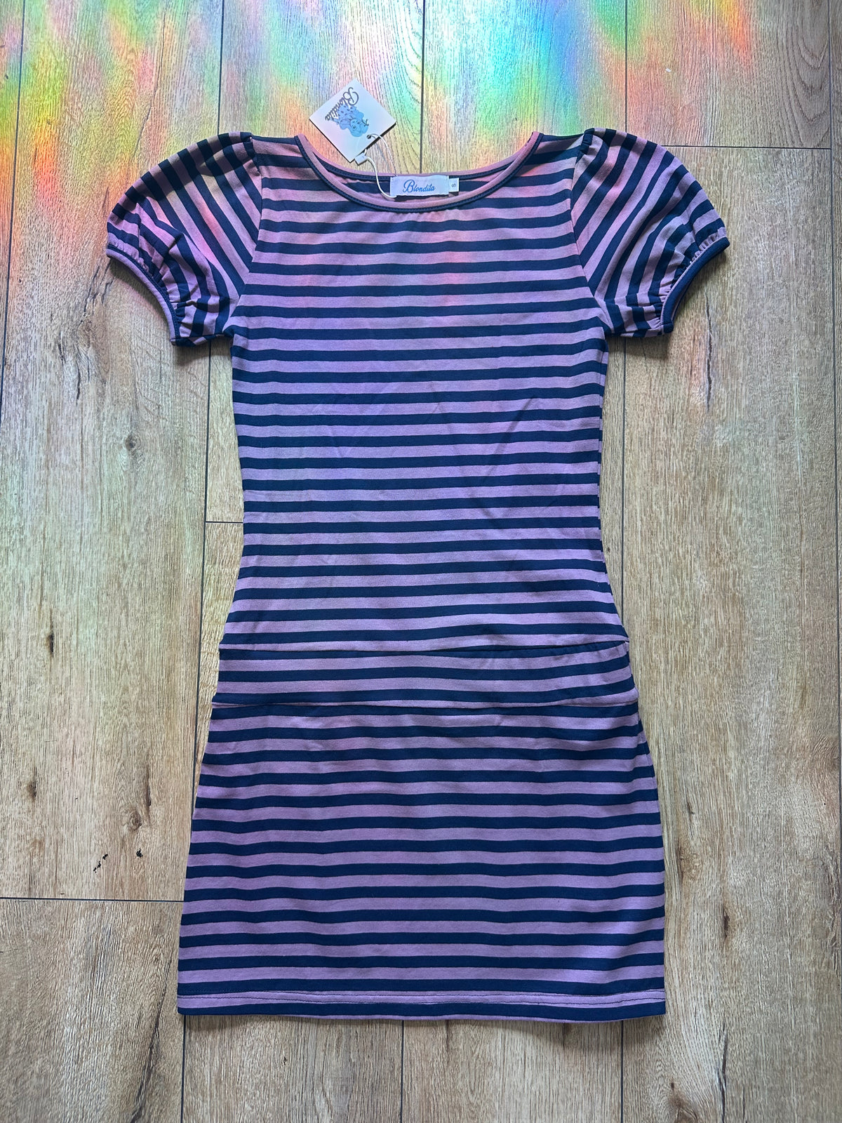 Purple Stripe Mini Dress
