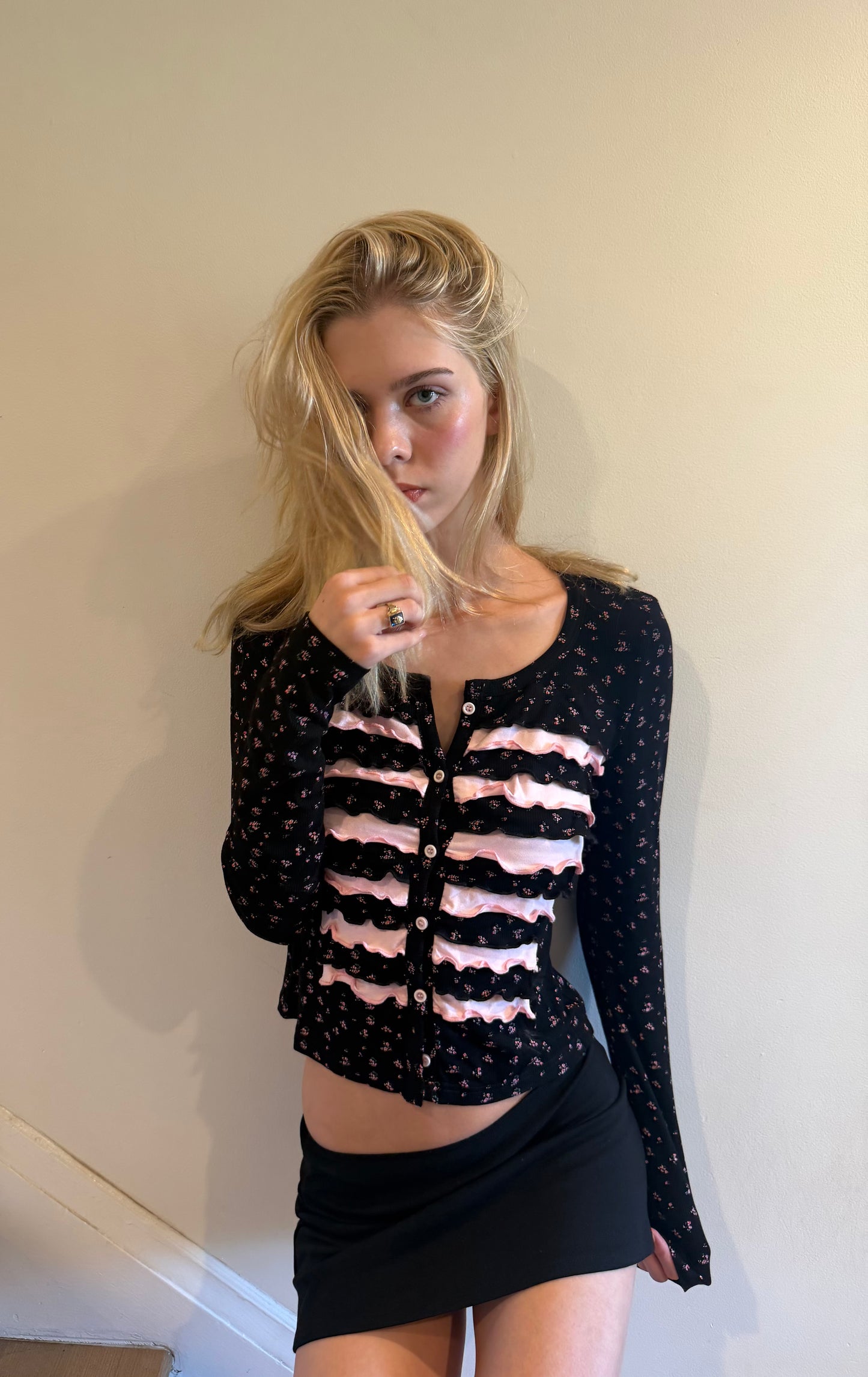 Britney Floral Ruffle Cardigan