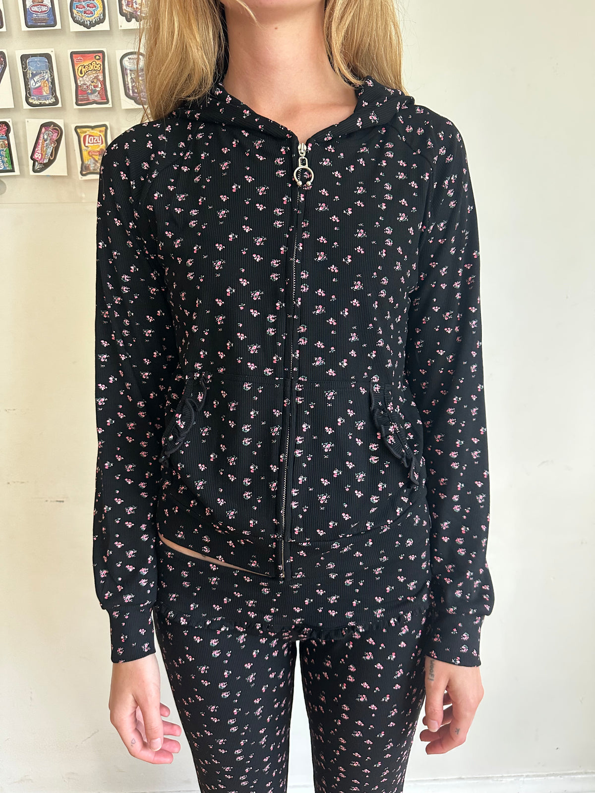 Petal Floral Zip Up Hoodie