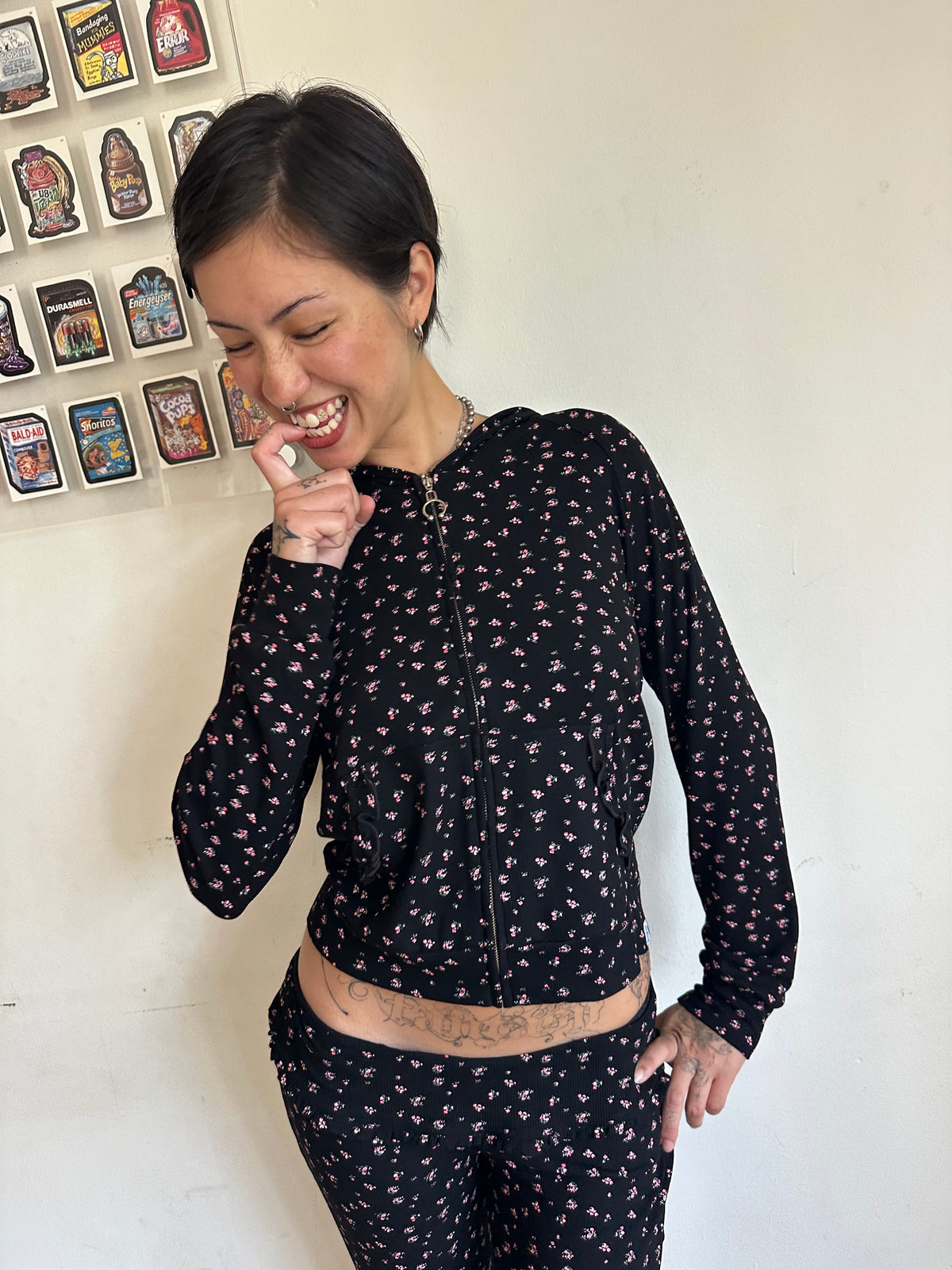 Petal Floral Zip Up and Yoga Pants Set