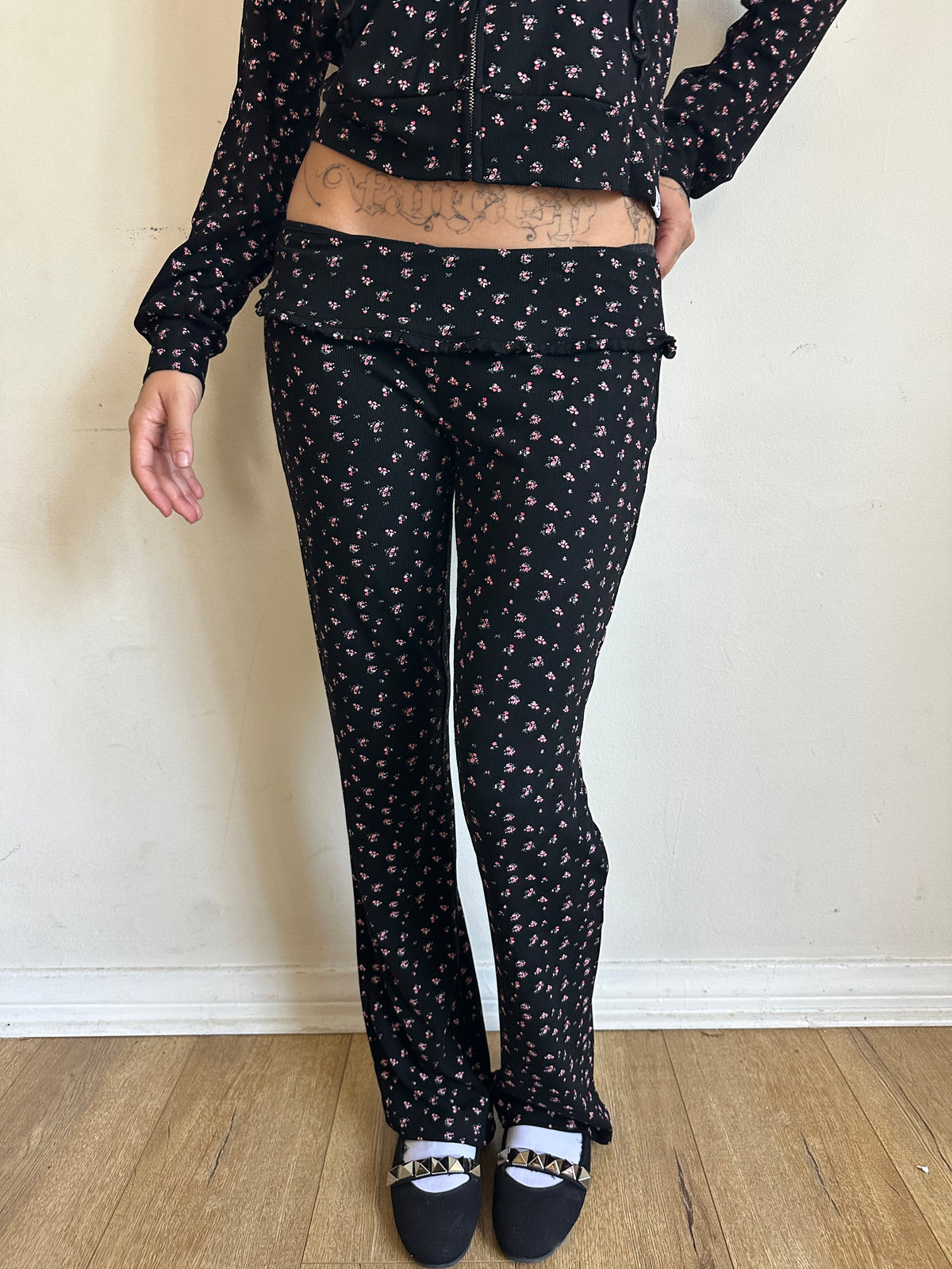Petal Floral Zip Up and Yoga Pants Set