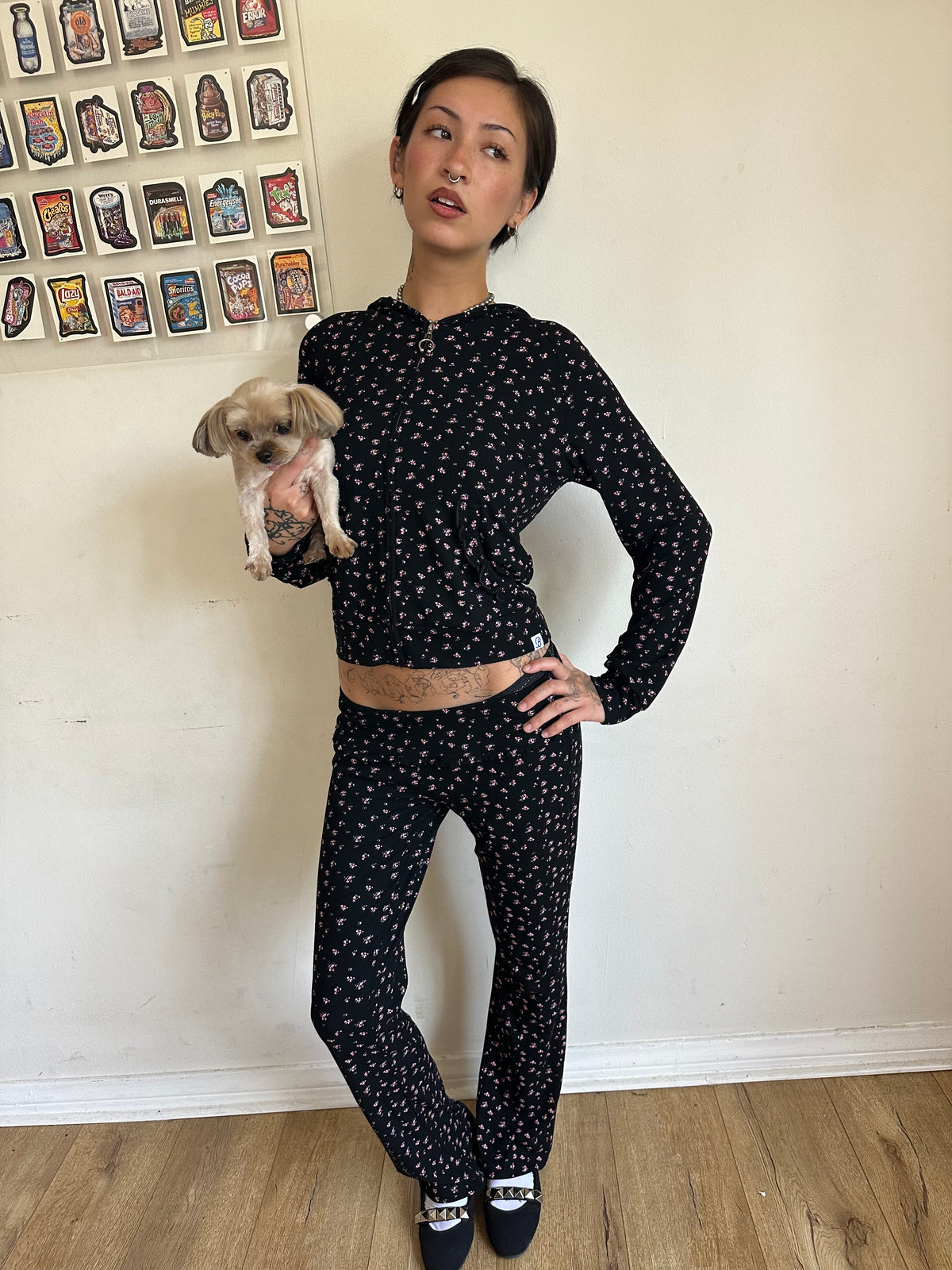 Petal Floral Zip Up and Yoga Pants Set