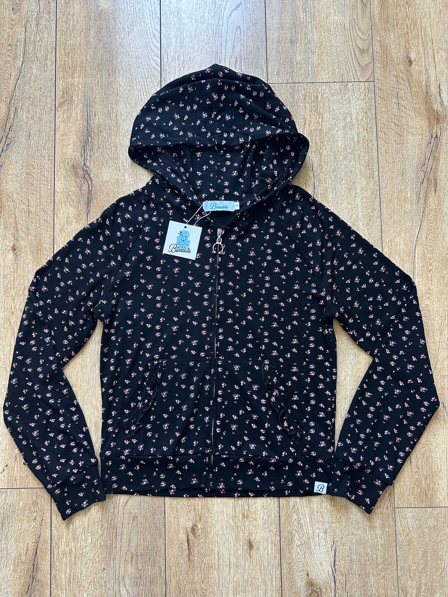 Petal Floral Zip Up Hoodie