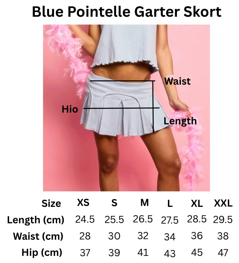 Billie Pointelle Garter Skort Blue