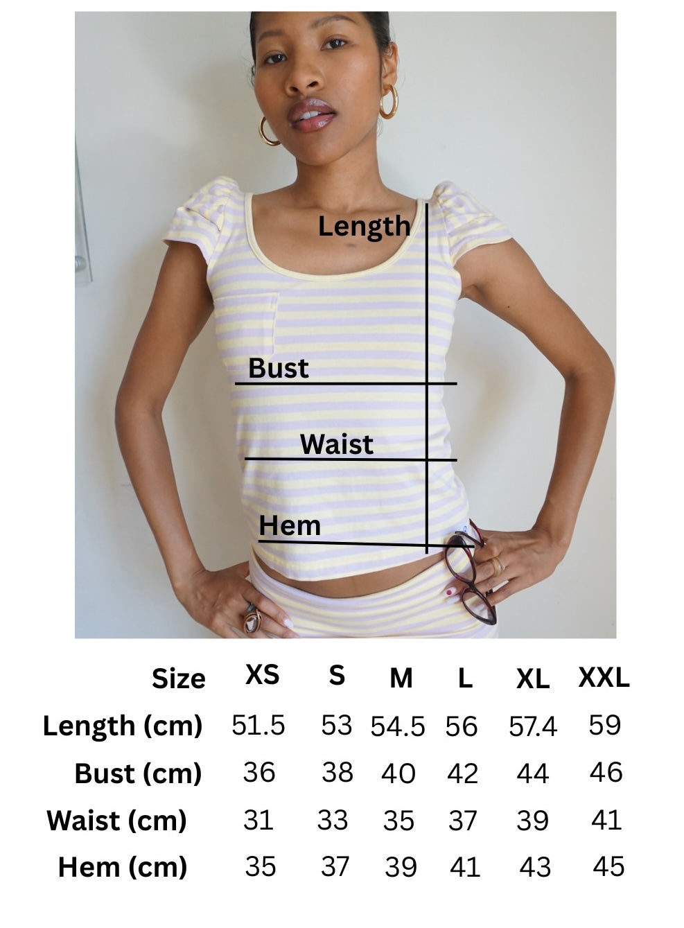 Lemon Lavender Stripe Short Sleeve Tee