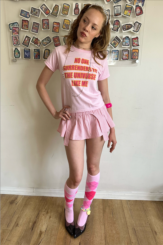 Pink Gingham Garter Skort