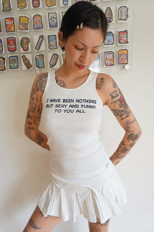 Sexy and Funny Pointelle Tank