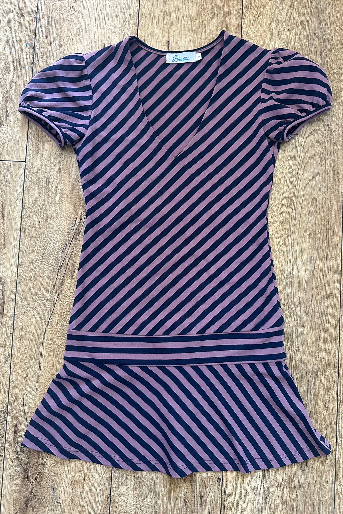 Lizzie Purple Stripe Mini Dress