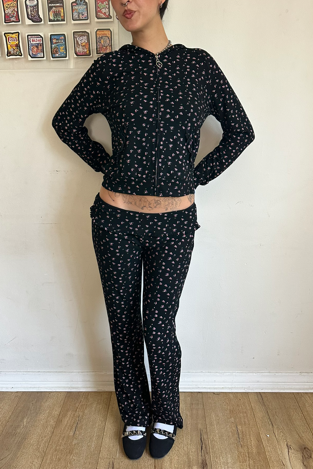 Petal Floral Zip Up and Yoga Pants Set