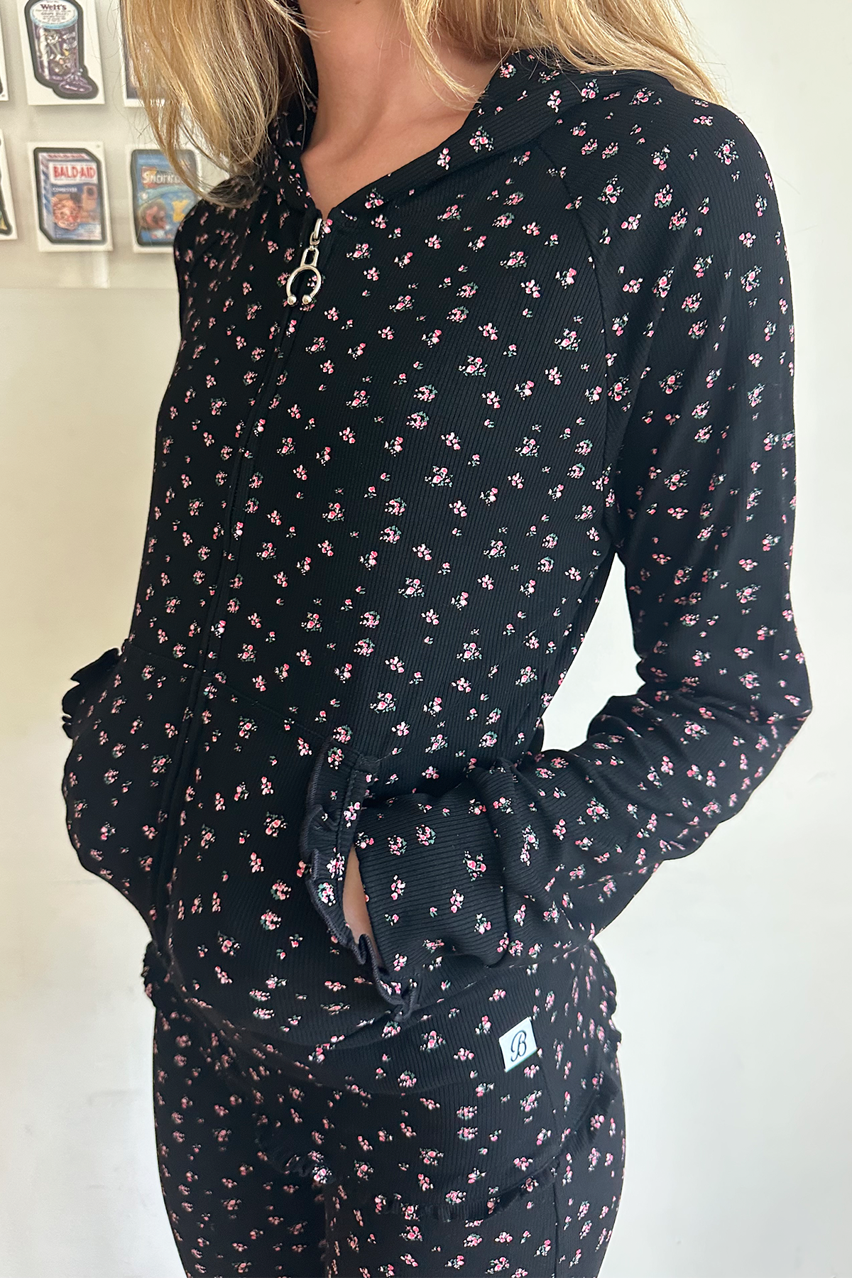 Petal Floral Zip Up Hoodie
