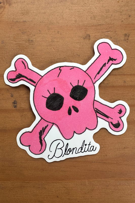 Blondita Skully Skull Sticker