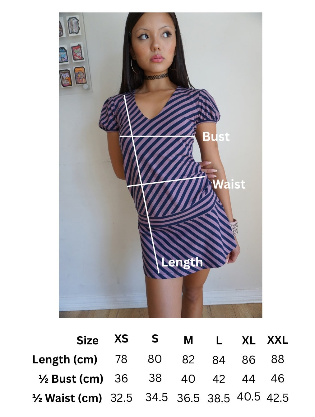 Lizzie Purple Stripe Mini Dress