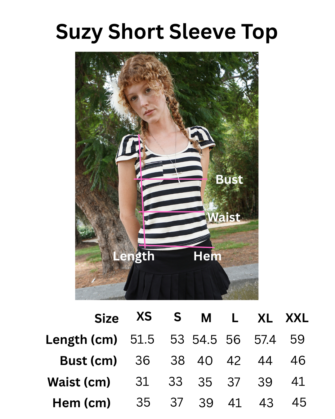 Suzy Stripe Top Short Sleeve