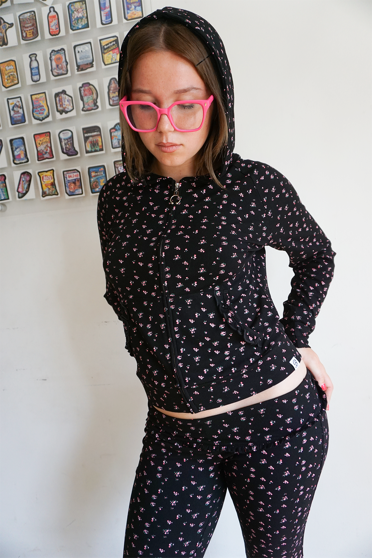 Petal Floral Zip Up Hoodie