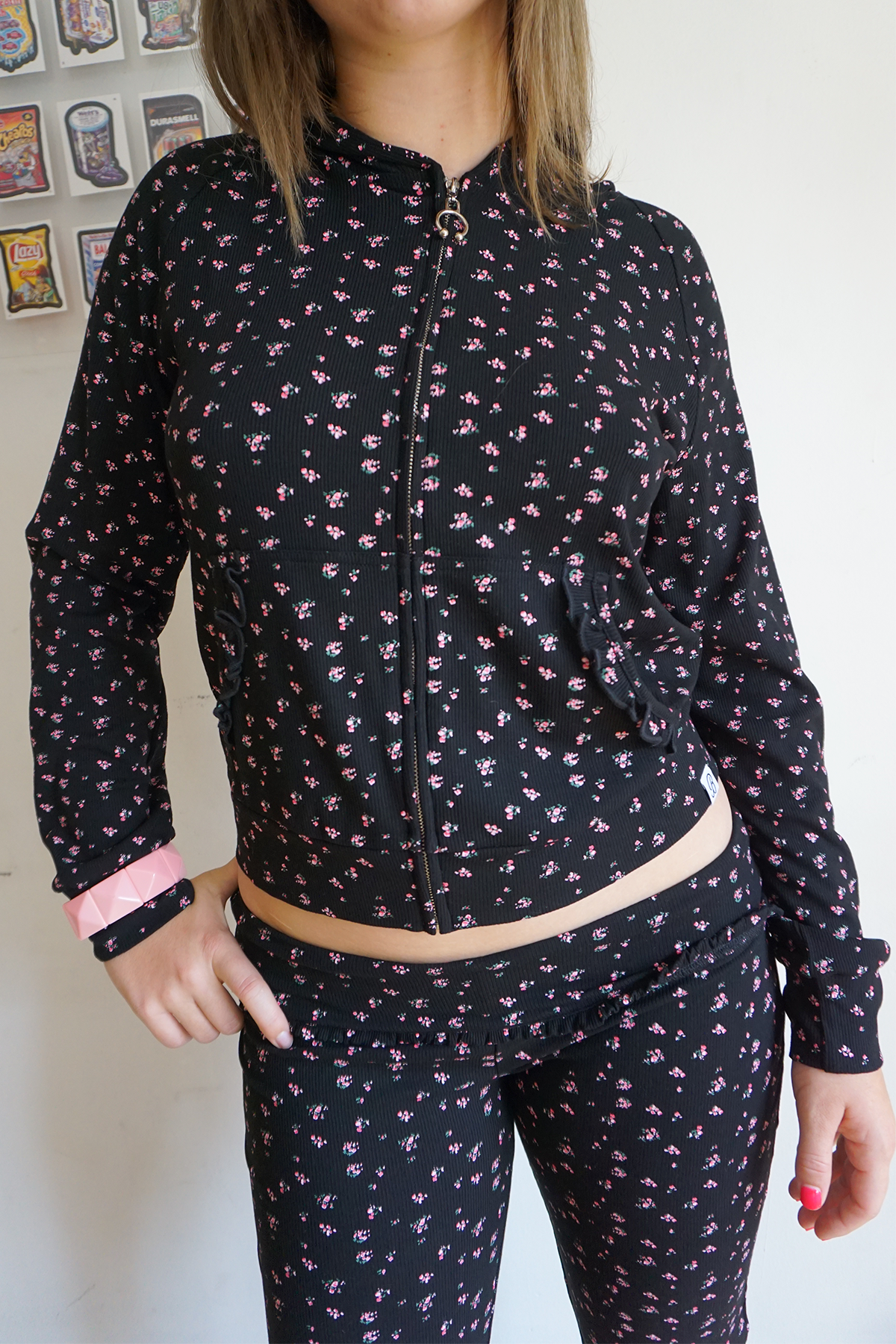 Petal Floral Zip Up Hoodie